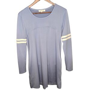 Living Doll Dress Long Sleeve Casual T-Shirt Dress Athleisure Stripes Size M